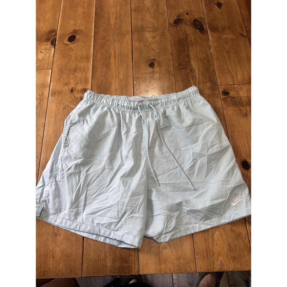 Nike Men's Activewear Shorts Light Blue Drawstring Mesh Lined Size Large L‎